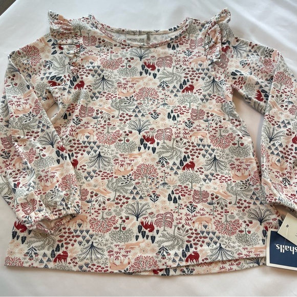 3T Rachel Zoe Toddler Girl Knit Top Long-Sleeves Fox and Trees print NWT - Picture 2 of 8